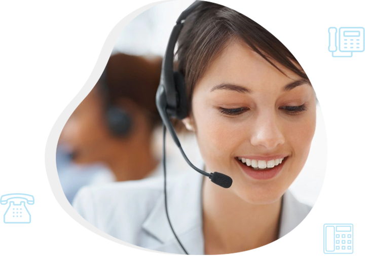 Girl with beautiful smile answering call
